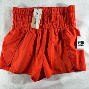 Very J High Waist Orange Shorts Buckle runners athletic sport beach neon vibrant